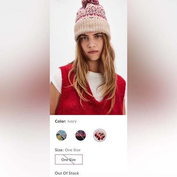 Free People First Frost Fairisle Pom Pom Beanie NEW main image 9